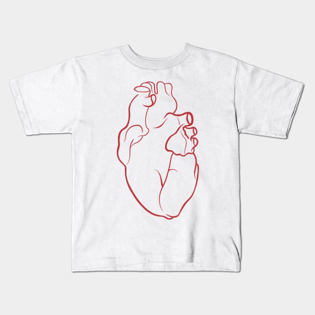 Valentine’s Day anatomical heart Kids T-Shirt by Holailustra